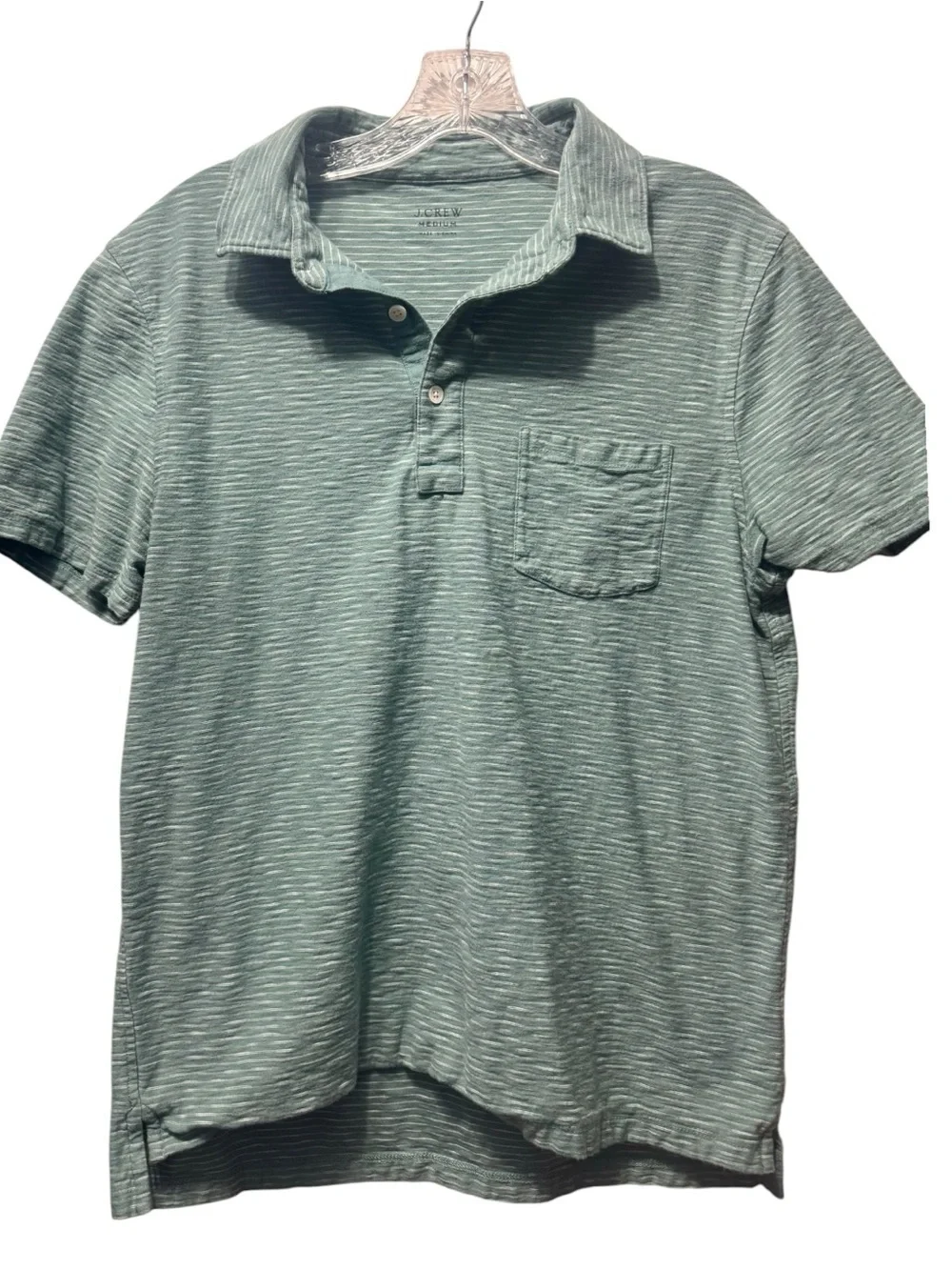 J. Crew Green Heather Polo Shirt